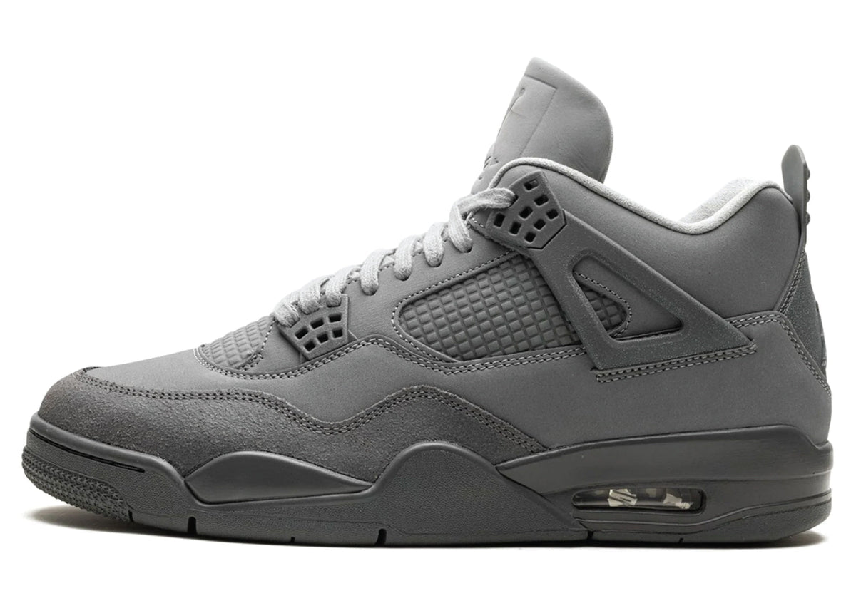 Air Jordan 4 SE Wet Cement grey sneakers with suede and leather upper and classic AJ4 detailing