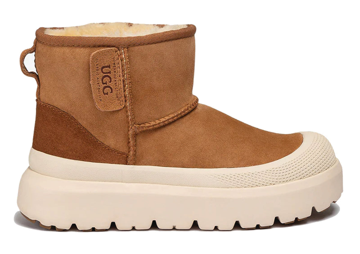 UGG Ultimate Ankle Platform Boots Chestnut White Women's