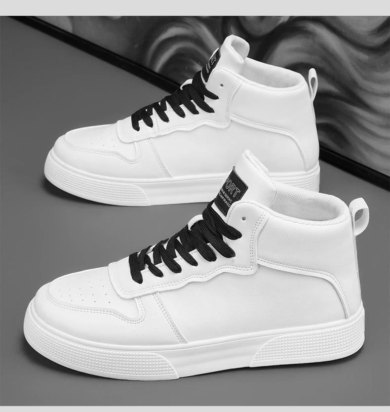 Men's High-Top Canvas Sneakers – Lightweight Lace-Up Casual Street Shoes for Spring & Autumn