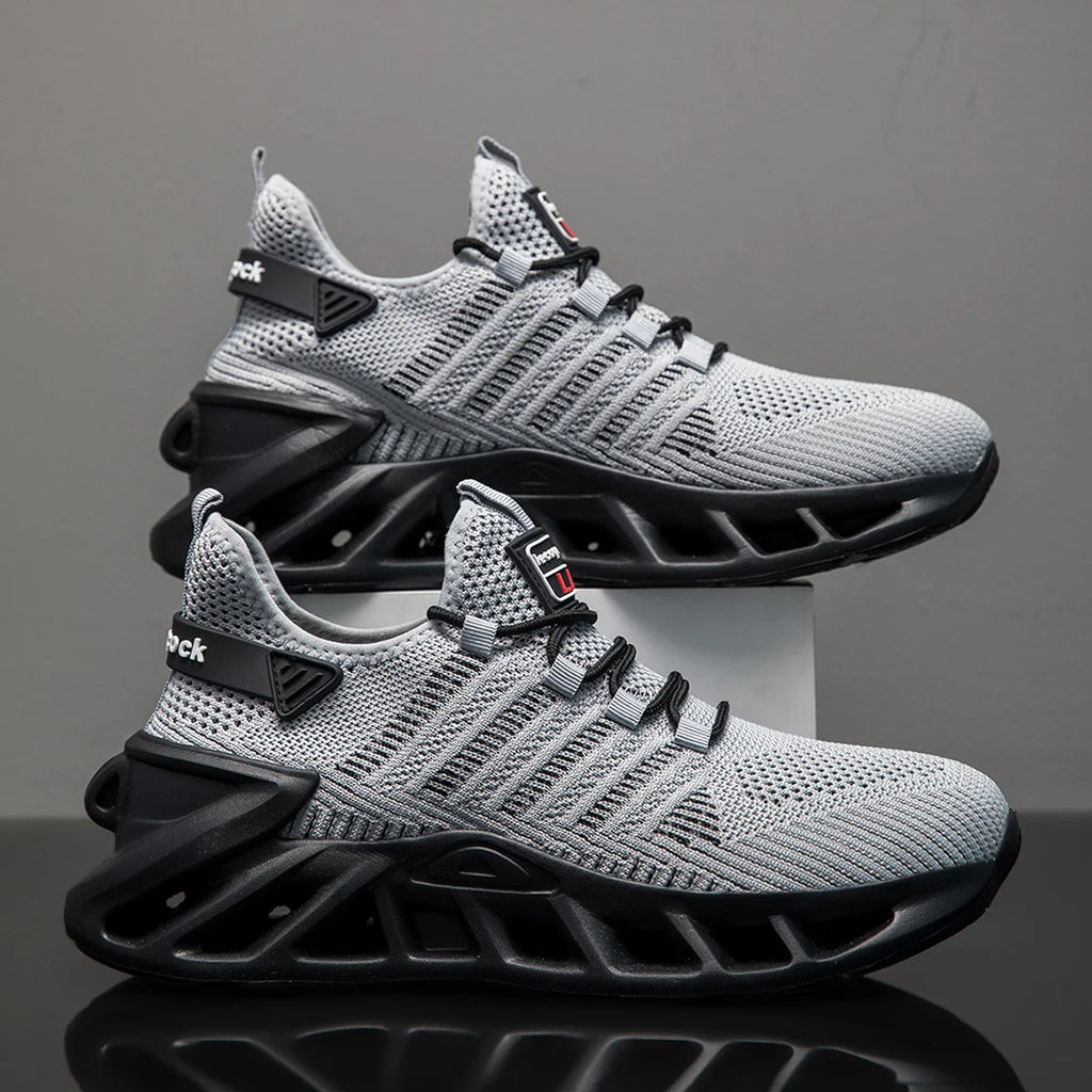Men’s Breathable Lace-Up Sneakers – Comfortable Thick Sole Casual Sports Shoes