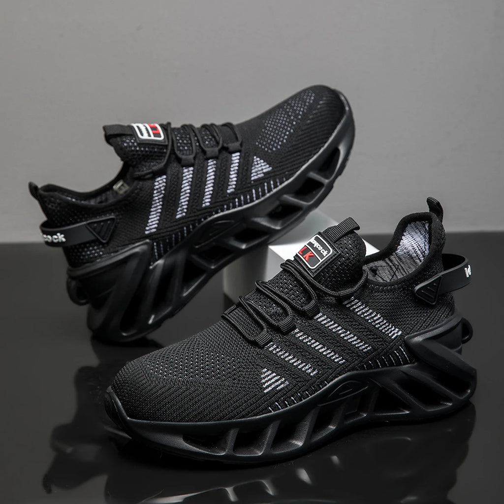 Men’s Breathable Lace-Up Sneakers – Comfortable Thick Sole Casual Sports Shoes