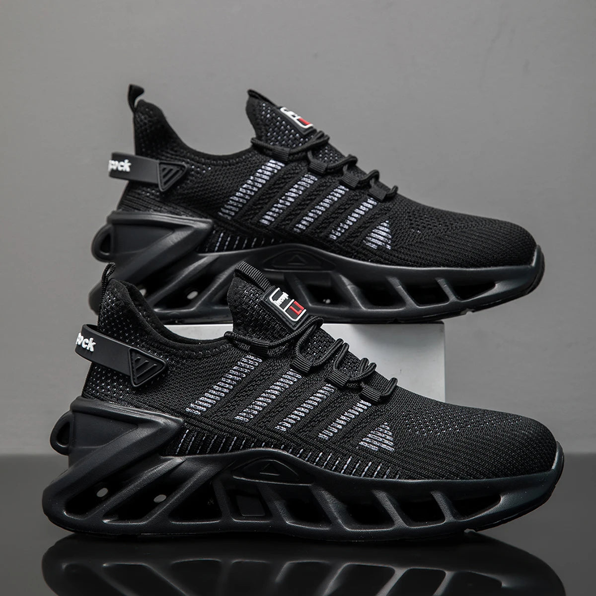 Men’s Breathable Lace-Up Sneakers – Comfortable Thick Sole Casual Sports Shoes