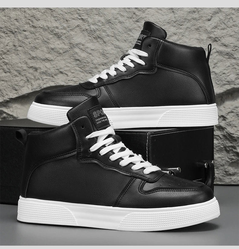 Men's High-Top Canvas Sneakers – Lightweight Lace-Up Casual Street Shoes for Spring & Autumn
