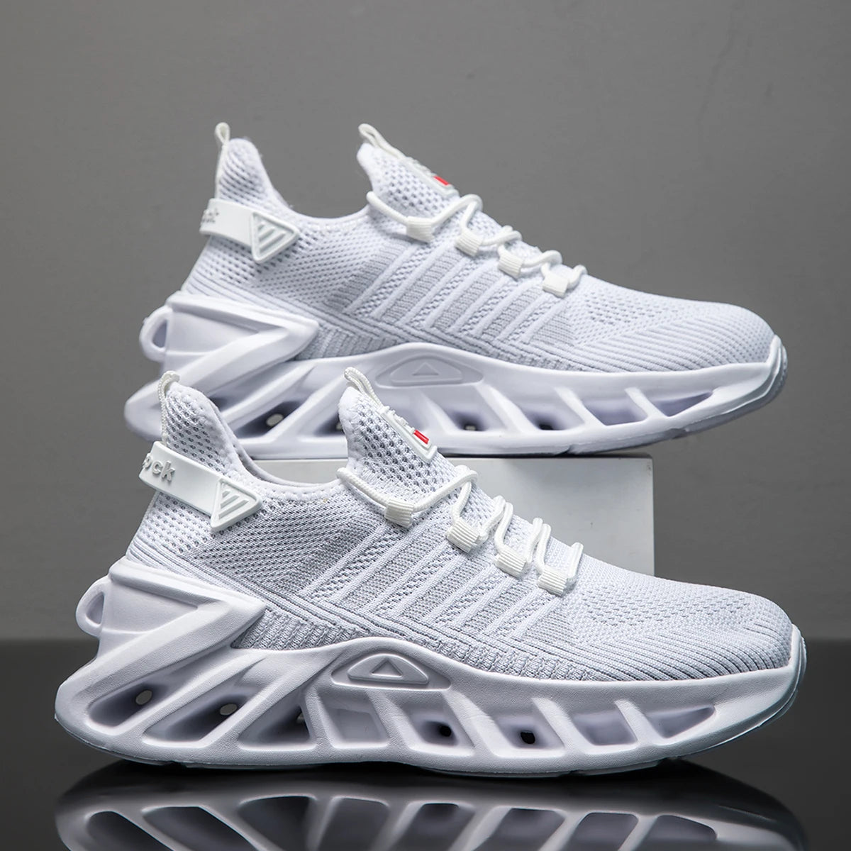 Men’s Breathable Lace-Up Sneakers – Comfortable Thick Sole Casual Sports Shoes