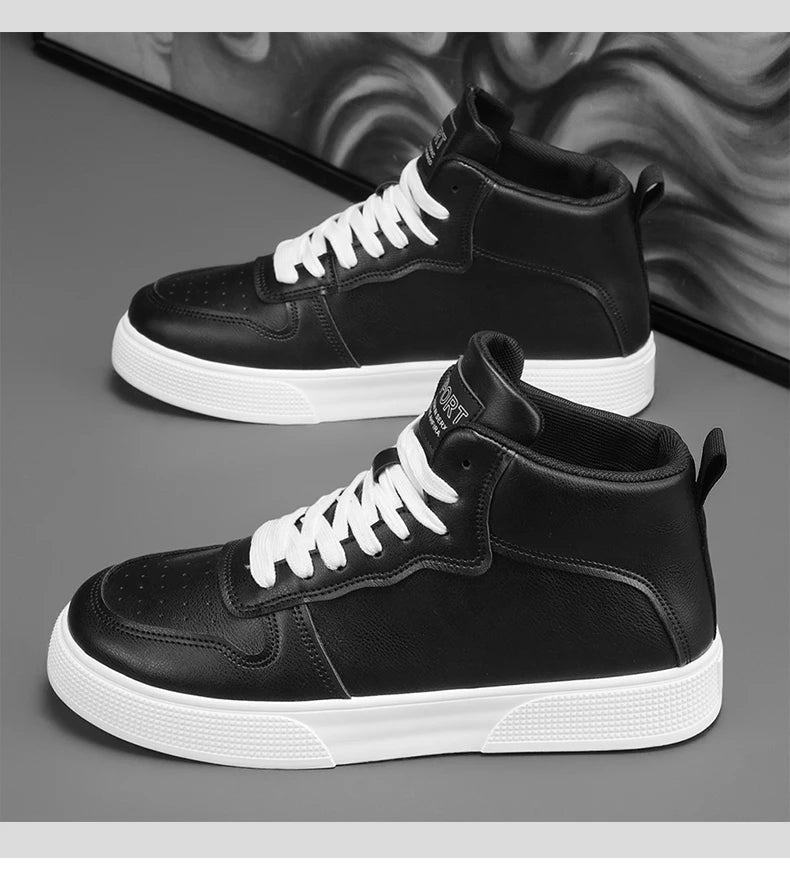 Men's High-Top Canvas Sneakers – Lightweight Lace-Up Casual Street Shoes for Spring & Autumn